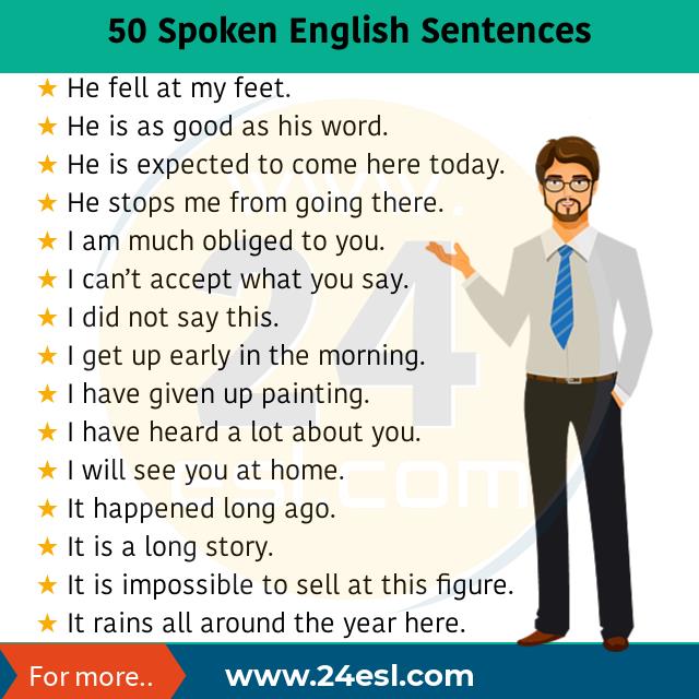 Spoken English Sentences Everyday For Beginners 24esl