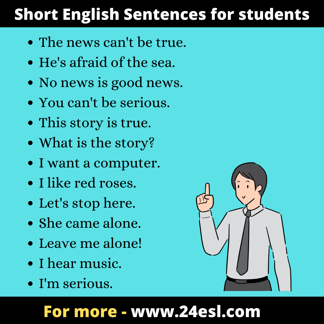 Short English Sentences For Students 24esl