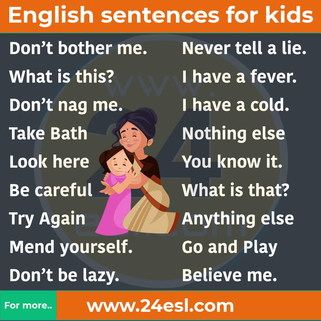 Short English sentences for kids English for kids 02