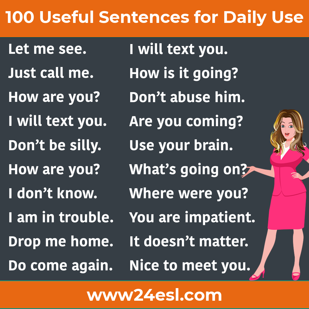 100 Useful Sentences for Daily Use 01