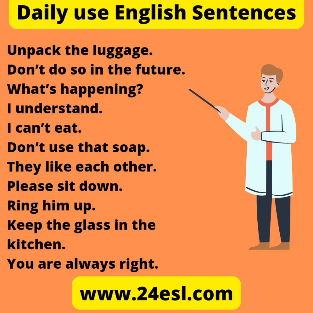 100 English Sentences For Daily Use 24esl