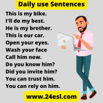 English speaking sentences for beginners