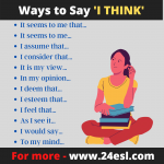 Ways to Say I THINK