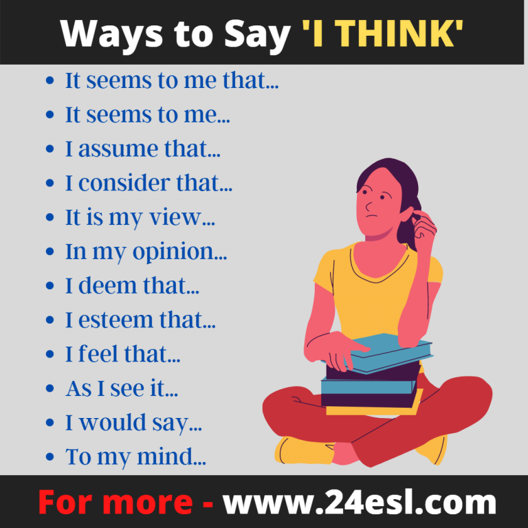 Ways to Say I THINK - 24esl.com