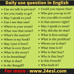 Daily use question in English