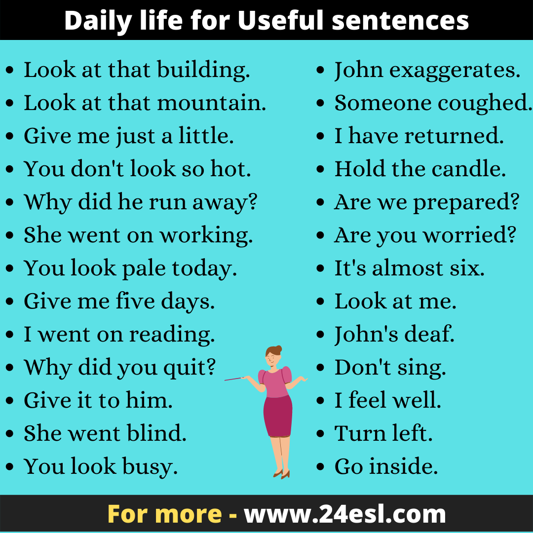 Daily life for English sentences