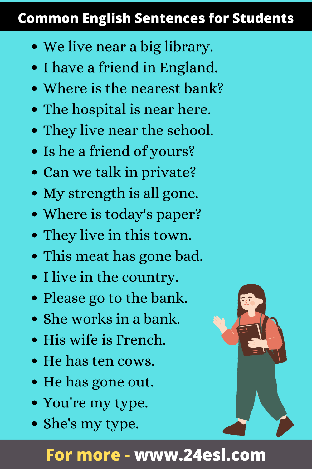 Common English Sentences For Students 24esl