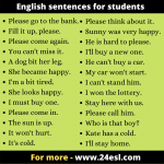 English sentences for students