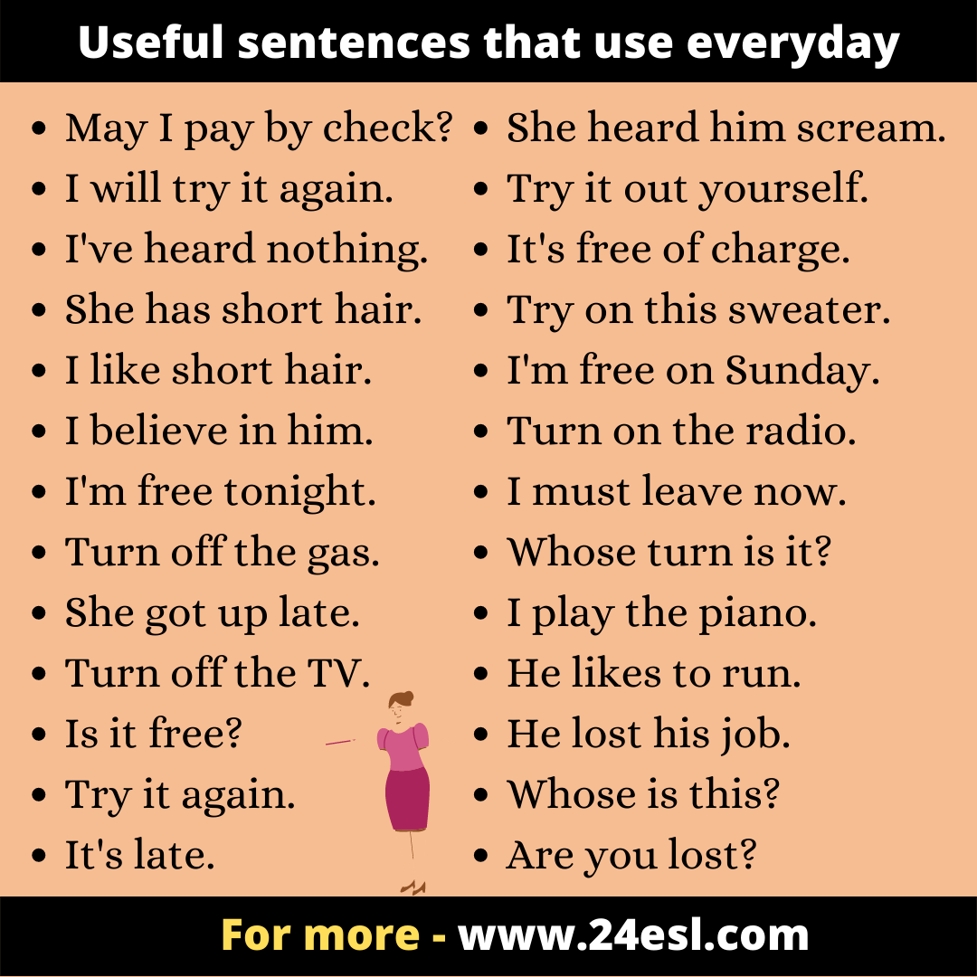 Useful sentences that use everyday