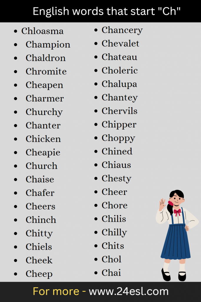 English words that start "Ch"