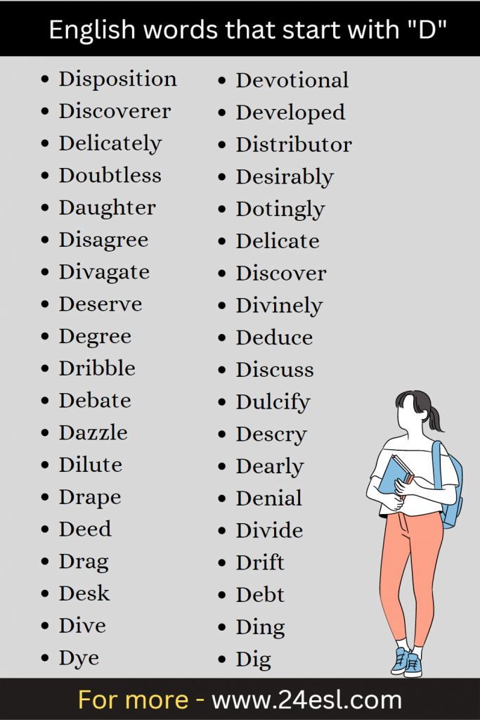 English words that start with "D"
