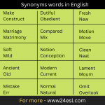 Synonyms words in English