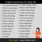 English sentences For daily life