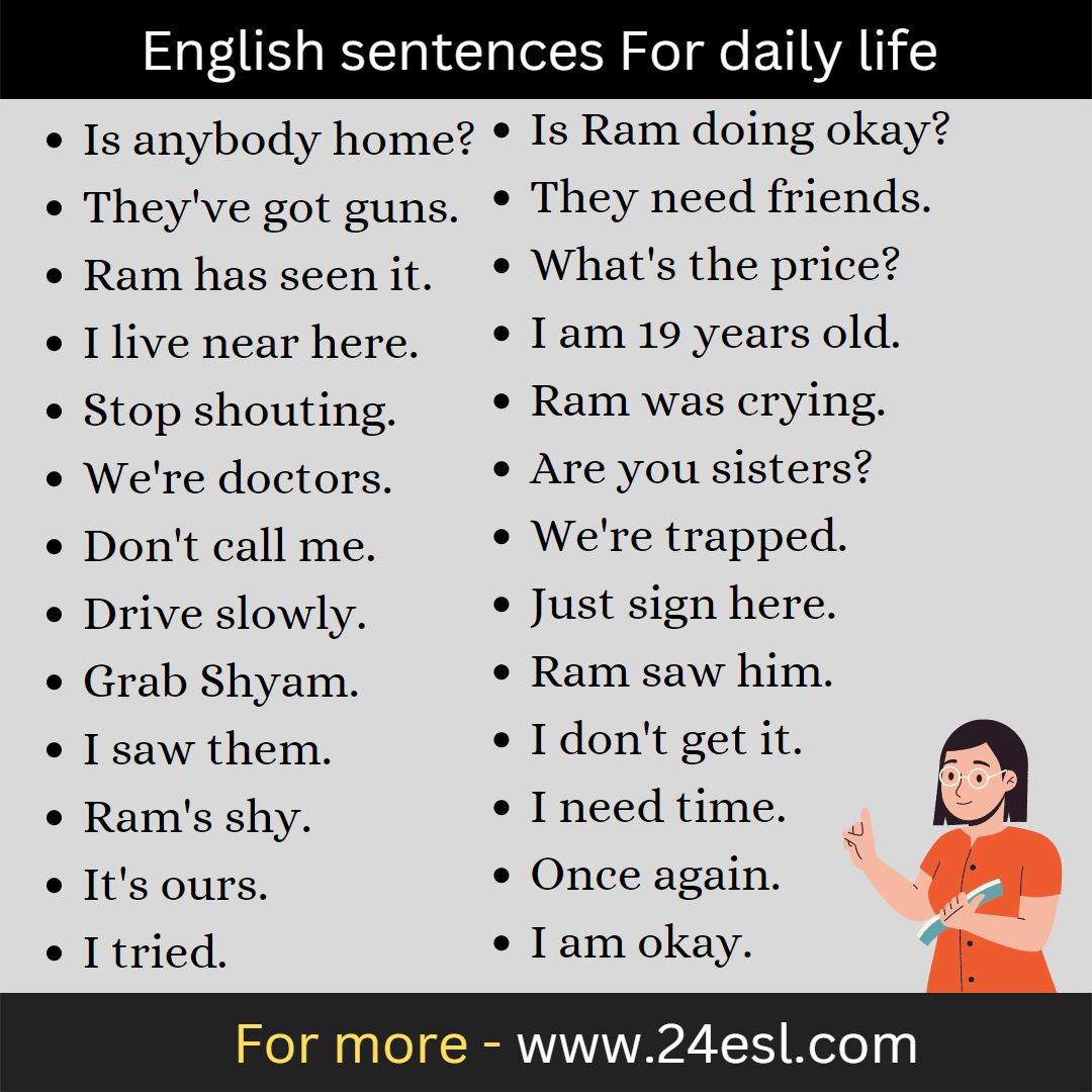 English sentences For daily life
