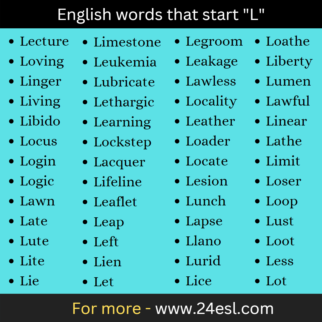 English words that start "L"