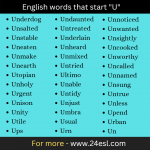 English words that start "U"