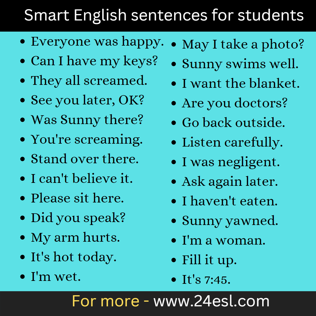 Smart English sentences for students