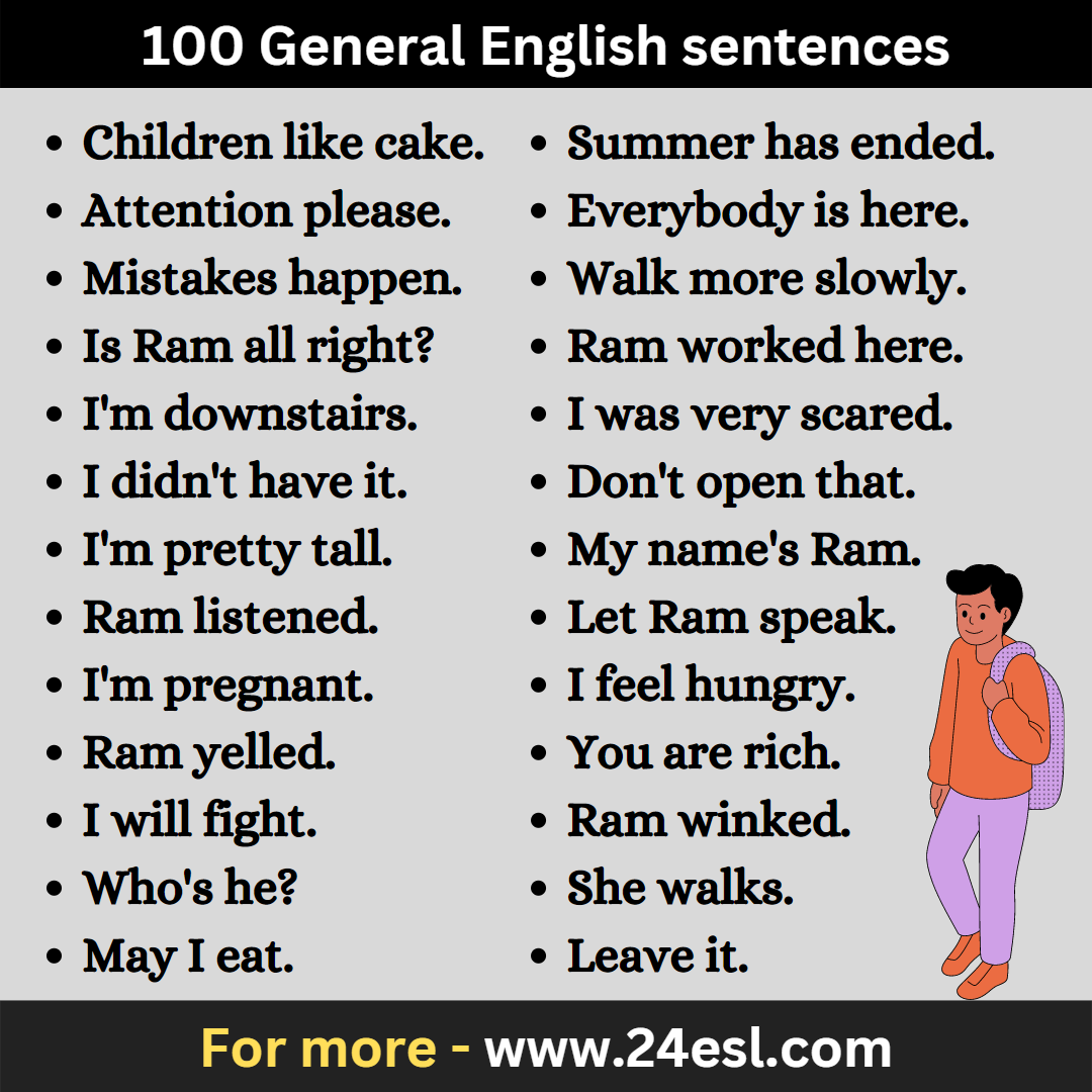 100 General English sentences
