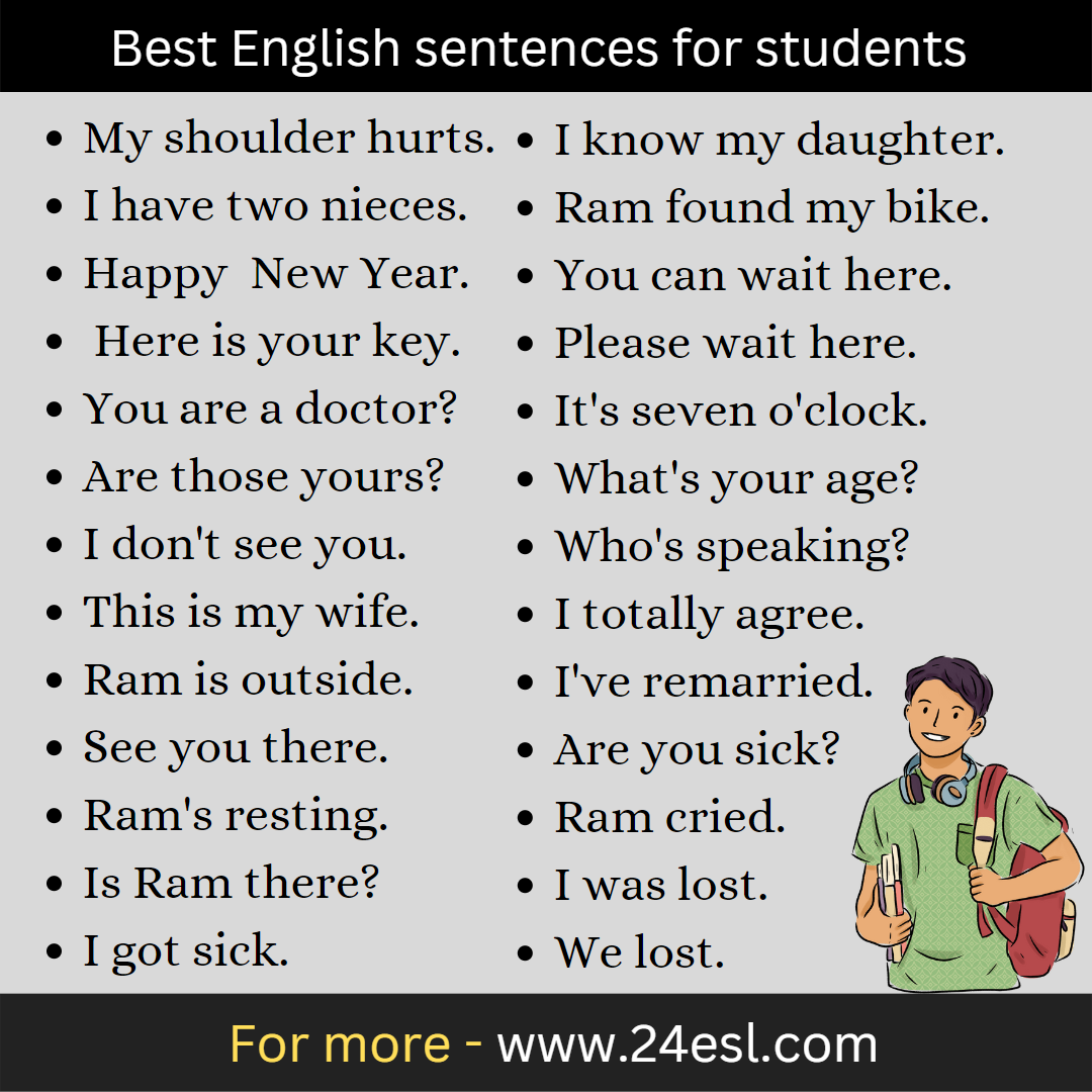 Best English Sentences For Students 24esl