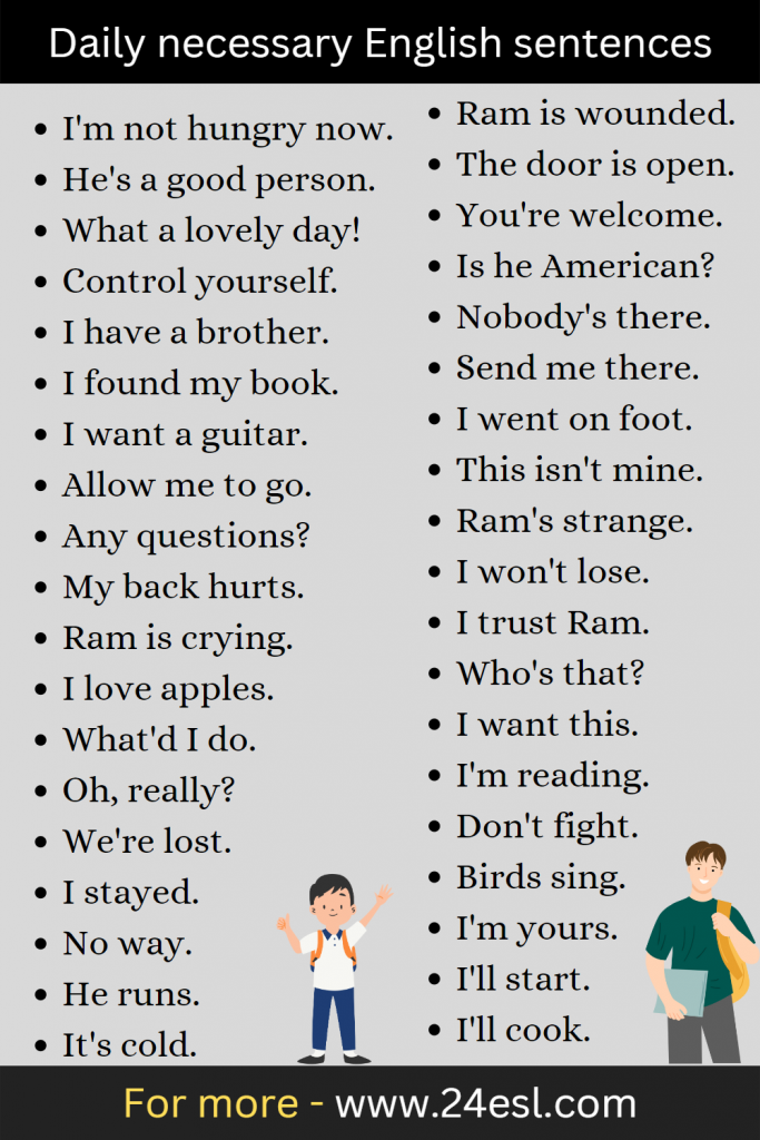 Daily necessary English sentences