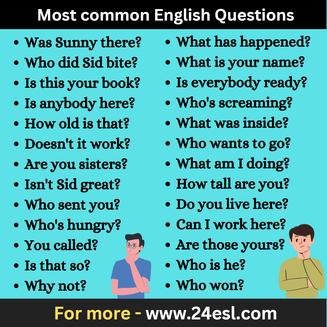 Most Common English Questions 24esl