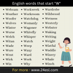English words that start "W"