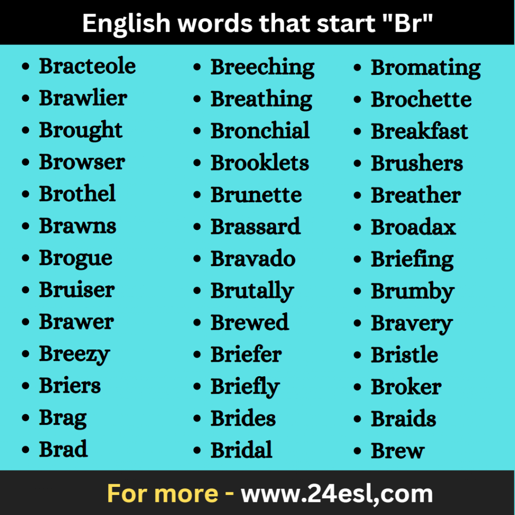 5 letters words that start with br