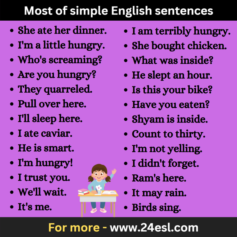 most-of-simple-english-sentences-24esl