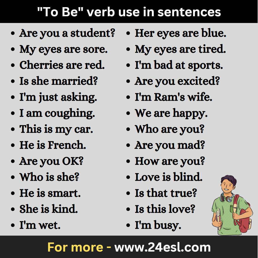 "To Be" verb use in sentences