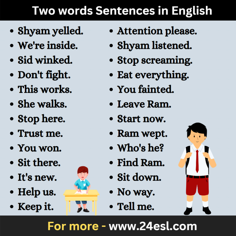 Best Two Word Sentences