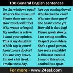 100 General English sentences - 24esl.com