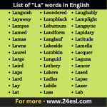 List of "La" words in English