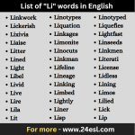 List of "Li" words in English