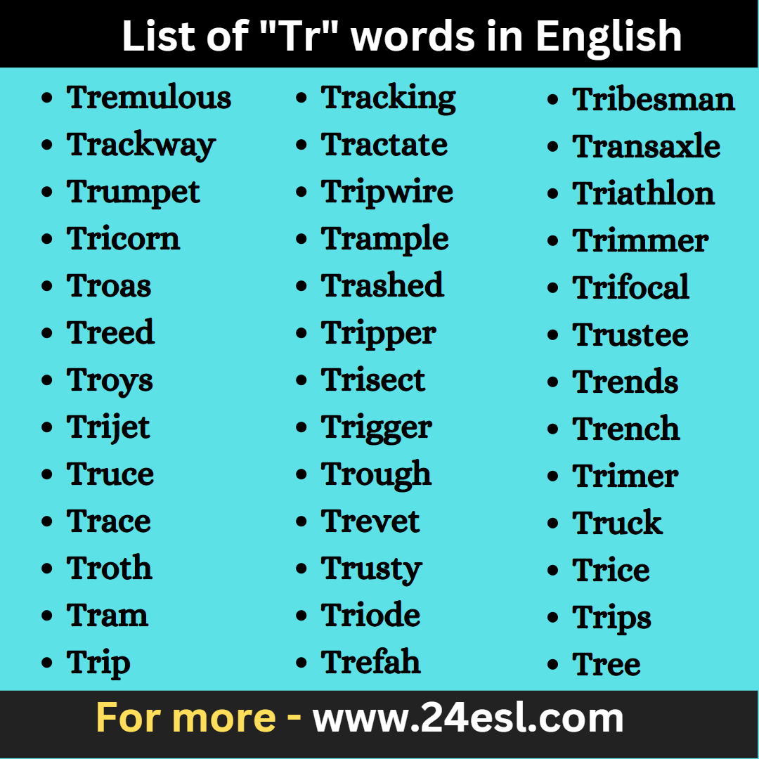 List of "Tr" words in English
