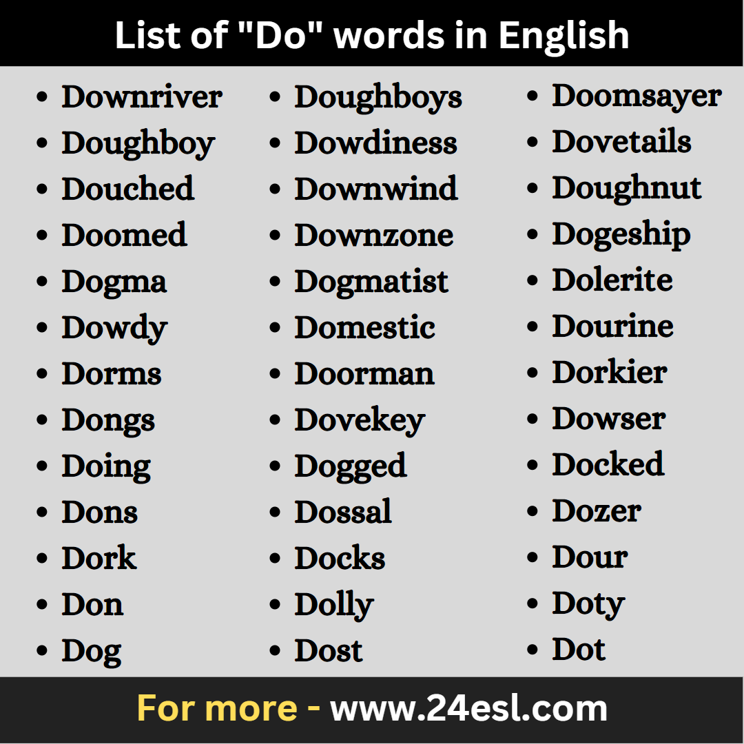 List of "Do" words in English