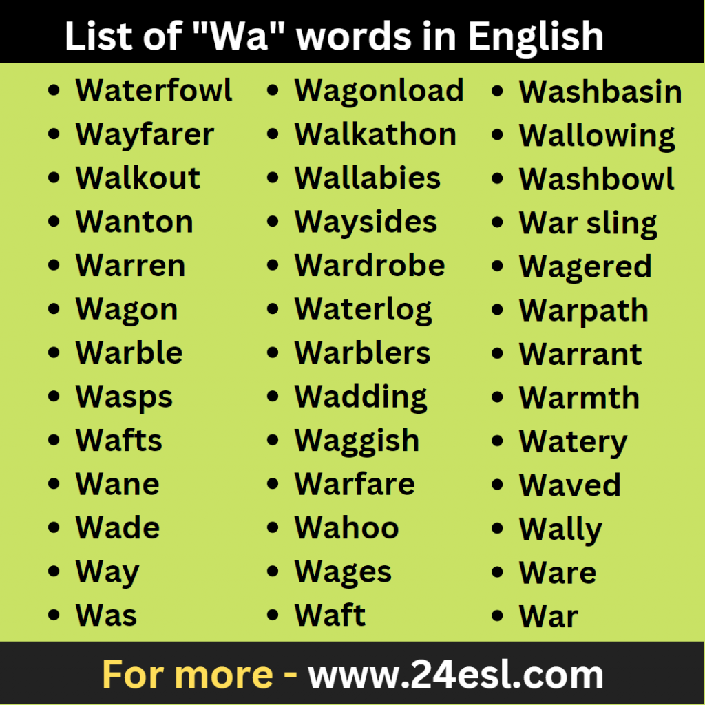 List Of Wa Words In English 24esl list-of-wa-words-in-english-24esl