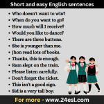 Short and easy English sentences