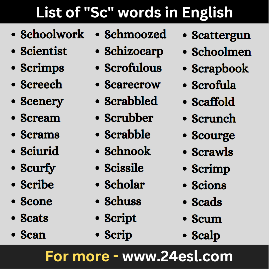 List of "Sc" words in English