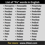 List of "Pe" words in English