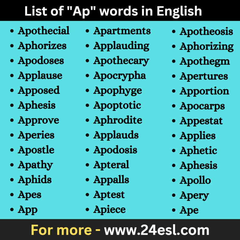 List of “Ap” words in English - 24esl.com