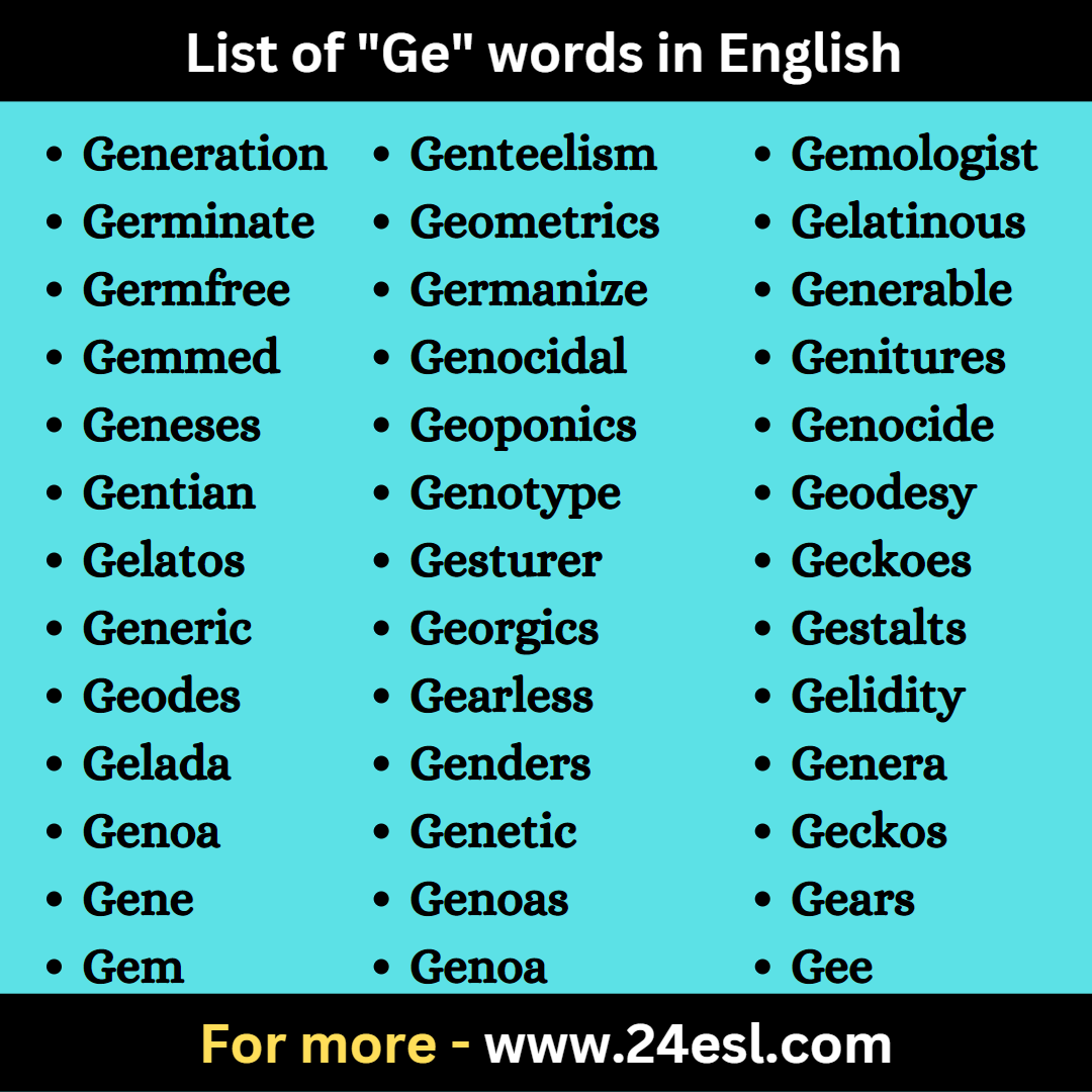 List of "Ge" words in English