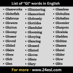 List of "Gl" words in English